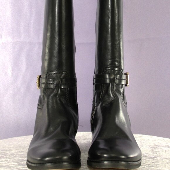 Michael Kors Stockard Leather Riding Boots Black/Mocha 9.5M – NIB - Picture 4 of 8